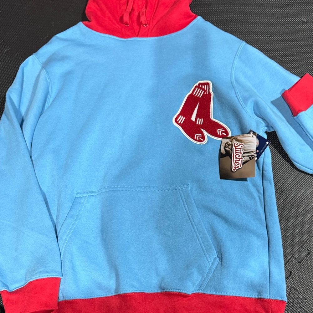 Boston Red Sox MLB Hoodie Blue and Red Hoodie with Logo Brand New Mens Large L